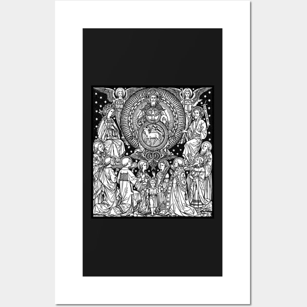 Holy Trinity 02 | Line Art | Black & White | Father Son Holy Spirit | Saints | Angels | Lamb | Dove Wall Art by DeoGratias
